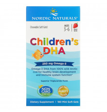 Nordic Naturals Детская ДГК Клубника 180 жевательных желатиновых капсул