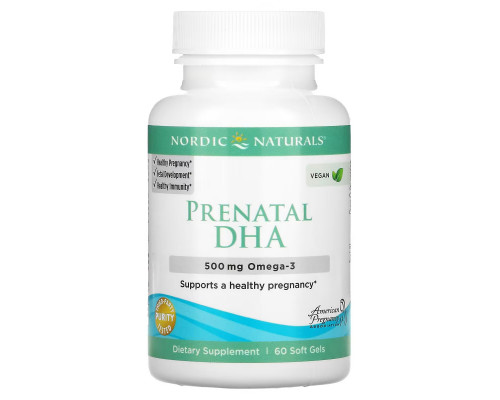Nordic Naturals, Prenatal DHA, 500 mg, 60 Soft Gels Nordic Naturals, Prenatal DHA, 500 mg, 60 Soft Gels