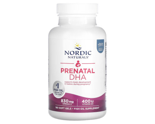 Nordic Naturals Докозагексаеновая кислота для дородового периода 500 мг 180 мягких капсул Nordic Naturals Докозагексаеновая кислота для дородового периода 500 мг 180 мягких капсул