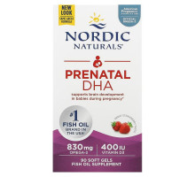 Nordic Naturals Пренатальный DHA Клубника 500 мг 90 Гелиевых Капсул