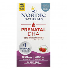 Nordic Naturals Пренатальный DHA Клубника 500 мг 90 Гелиевых Капсул
