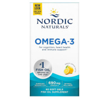 Nordic Naturals Омега-3 очищенный рыбий жир со вкусом лимона 1000 мг 60 мягких капсул
