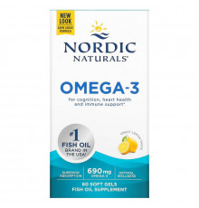 Nordic Naturals Омега-3 очищенный рыбий жир со вкусом лимона 1000 мг 60 мягких капсул
