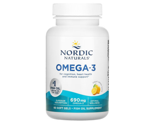 Nordic Naturals Омега-3 очищенный рыбий жир со вкусом лимона 1000 мг 60 мягких капсул Nordic Naturals Омега-3 очищенный рыбий жир со вкусом лимона 1000 мг 60 мягких капсул