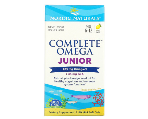 Nordic Naturals Полный омега комплекс для детей с лимоном 500 мг 90 жевательных гелевых капсул Nordic Naturals Полный омега комплекс для детей с лимоном 500 мг 90 жевательных гелевых капсул