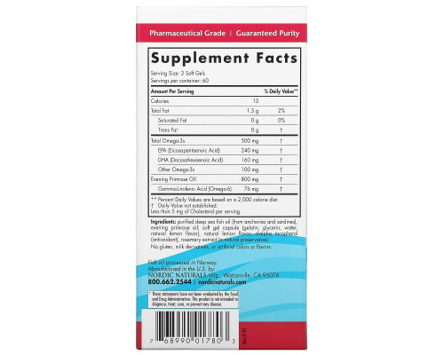 Nordic Naturals, Omega Woman, с маслом примулы, 830 мг, 120 гелевых капсул Nordic Naturals, Omega Woman, с маслом примулы, 830 мг, 120 гелевых капсул