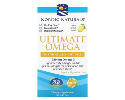 Nordic Naturals Ultimate Omega Great Lemon Taste 1000 mg 60 Count Nordic Naturals Ultimate Omega Great Lemon Taste 1000 mg 60 Count
