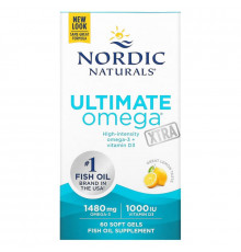 Nordic Naturals Ultimate Omega Xtra Lemon 1000 mg 60 Soft Gels