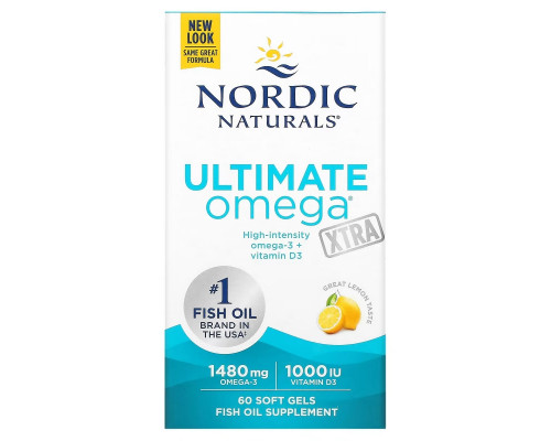 Nordic Naturals Ultimate Omega Xtra Lemon 1000 mg 60 Soft Gels Nordic Naturals Ultimate Omega Xtra Lemon 1000 mg 60 Soft Gels