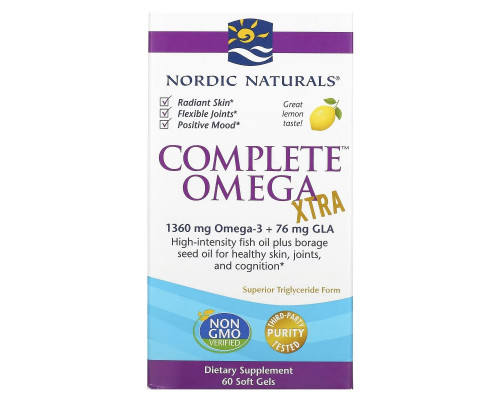 Nordic Naturals Complete Omega Xtra Lemon 1000 mg 60 Soft Gels Nordic Naturals Complete Omega Xtra Lemon 1000 mg 60 Soft Gels