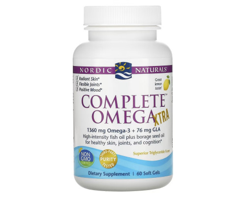 Nordic Naturals Complete Omega Xtra Lemon 1000 mg 60 Soft Gels Nordic Naturals Complete Omega Xtra Lemon 1000 mg 60 Soft Gels