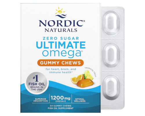 Nordic Naturals, Ultimate Omega, Tropical Fruit, 600 mg, 54 Gummy Chews Nordic Naturals, Ultimate Omega, Tropical Fruit, 600 mg, 54 Gummy Chews