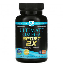 Рыбий жир и Омега 3, 6, 9 Nordic Naturals, Ultimate Omega Sport 2x, 1075 мг, 60 мягких таблеток