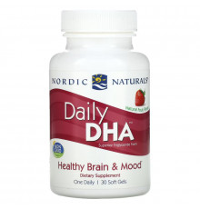 Nordic Naturals Daily DHA со вкусом клубники 1000 мг 30 мягких капсул