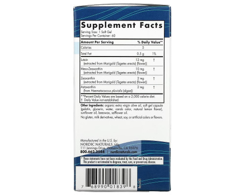 Nordic Naturals, Blue Light Eye Defense, 60 Softgels Nordic Naturals, Blue Light Eye Defense, 60 Softgels