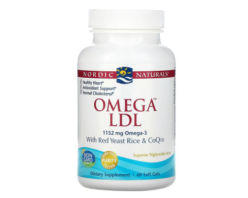 Nordic Naturals, Omega LDL mit rotem Hefereis und CoQ10, 384 mg, 60 Weichkapseln Nordic Naturals, Omega LDL mit rotem Hefereis und CoQ10, 384 mg, 60 Weichkapseln