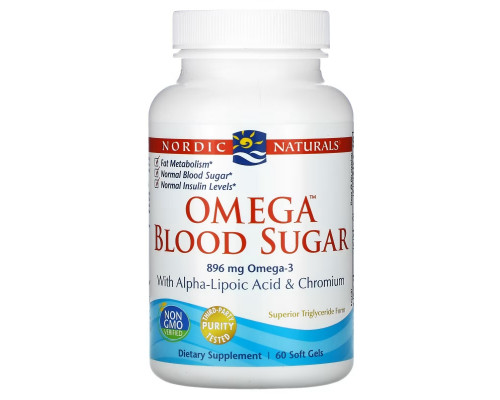 Nordic Naturals Омега для поддержания уровня сахара в крови 1000 мг 60 мягких капсул Nordic Naturals Омега для поддержания уровня сахара в крови 1000 мг 60 мягких капсул