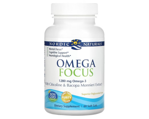 Nordic Naturals, Omega Focus, 1280 mg, 60 Soft Gels Nordic Naturals, Omega Focus, 1280 mg, 60 Soft Gels