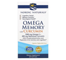 Nordic Naturals, Omega Memory with Curcumin, 975 mg, 60 Soft Gels