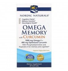 Nordic Naturals, Omega Memory with Curcumin, 975 mg, 60 Soft Gels