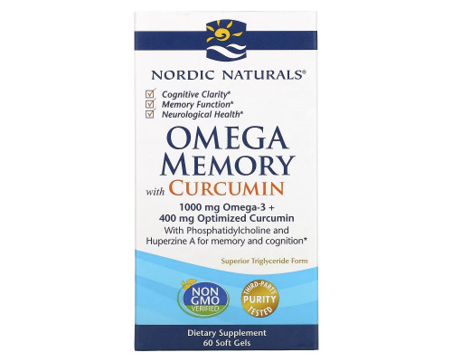 Nordic Naturals, Omega Memory with Curcumin, 975 mg, 60 Soft Gels Nordic Naturals, Omega Memory with Curcumin, 975 mg, 60 Soft Gels