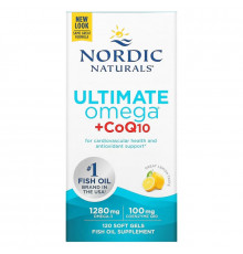 Nordic Naturals, Конечный Омега + Коэнзим Q10, 1000 мг, 120 Гелиевых Капсул