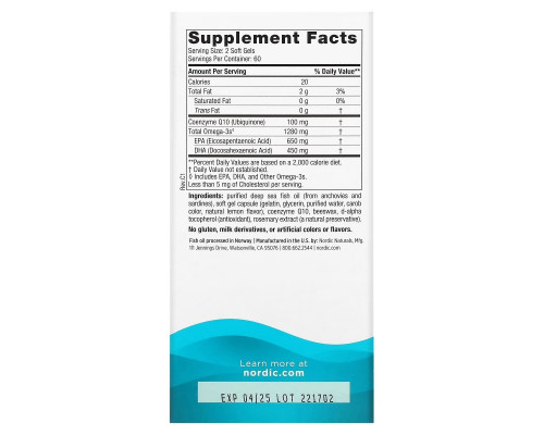 Nordic Naturals, Конечный Омега + Коэнзим Q10, 1000 мг, 120 Гелиевых Капсул Nordic Naturals, Конечный Омега + Коэнзим Q10, 1000 мг, 120 Гелиевых Капсул