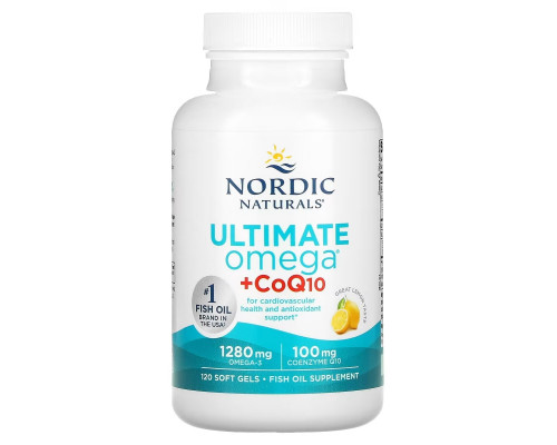 Nordic Naturals, Конечный Омега + Коэнзим Q10, 1000 мг, 120 Гелиевых Капсул Nordic Naturals, Конечный Омега + Коэнзим Q10, 1000 мг, 120 Гелиевых Капсул