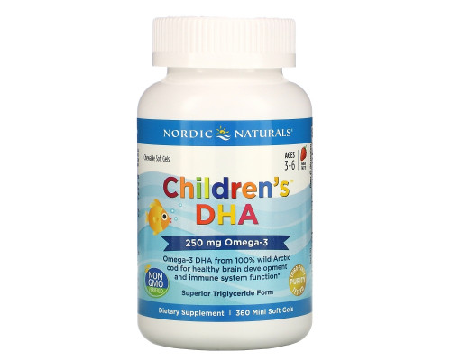 Nordic Naturals, Для детей, ДГК, клубника, 360 мягких мини-таблеток Nordic Naturals, Для детей, ДГК, клубника, 360 мягких мини-таблеток