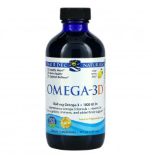 Nordic Naturals Омега-3D очищенный рыбий жир с витамином D3 лимонный 8 жидких унций (237 мл)