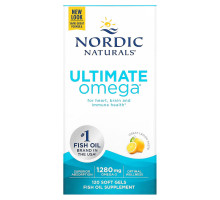 Nordic Naturals, Ultimate Omega, лимон, 1,280 мг, 120 желатиновых капсул