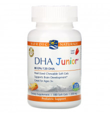 Nordic Naturals, DHA Junior, Клубника, 250 мг, 180 мягких таблеток