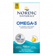 Nordic Naturals Омега-3 со вкусом лимона 1000 мг 180 желатиновых капсул