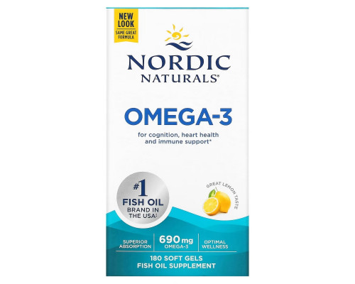 Nordic Naturals Омега-3 со вкусом лимона 1000 мг 180 желатиновых капсул Nordic Naturals Омега-3 со вкусом лимона 1000 мг 180 желатиновых капсул