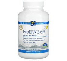 Nordic Naturals, ProEFA- 3-6-9, Ароматизатор Лимона, 1000 мг, 180 Капсул