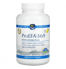 Nordic Naturals, ProEFA- 3-6-9, Ароматизатор Лимона, 1000 мг, 180 Капсул