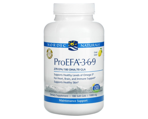 Nordic Naturals, ProEFA- 3-6-9, Ароматизатор Лимона, 1000 мг, 180 Капсул Nordic Naturals, ProEFA- 3-6-9, Ароматизатор Лимона, 1000 мг, 180 Капсул