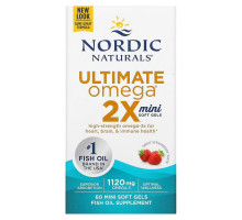 Nordic Naturals Ultimate Omega Minis Strawberry 500 mg 90 Soft Gels