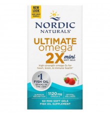 Nordic Naturals Ultimate Omega Minis Strawberry 500 mg 90 Soft Gels