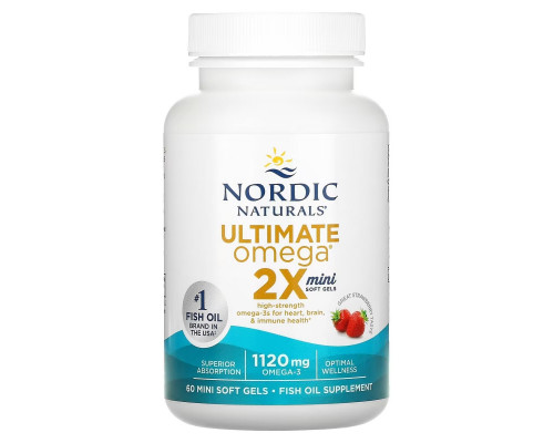 Nordic Naturals Ultimate Omega Minis Strawberry 500 mg 90 Soft Gels Nordic Naturals Ultimate Omega Minis Strawberry 500 mg 90 Soft Gels