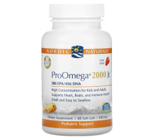 Nordic Naturals, ProOmega 2000 Jr., Strawberry, 650 mg, 60 Soft Gels