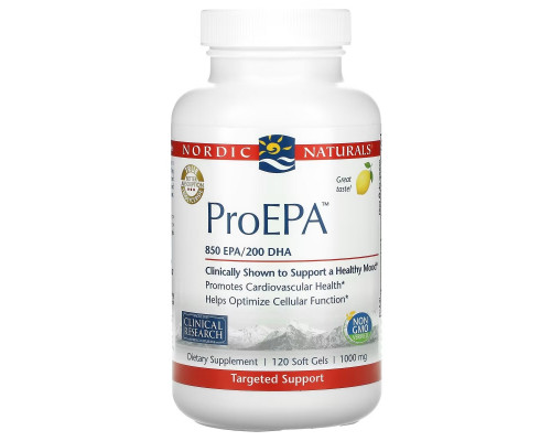 Nordic Naturals, ProEPA, Ароматизатор Лимона, 1000 мг, 120 Гелиевых Капсул Nordic Naturals, ProEPA, Ароматизатор Лимона, 1000 мг, 120 Гелиевых Капсул