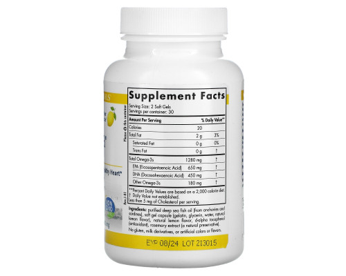 Nordic Naturals, ProOmega, Lemon, 1,000 mg, 60 Soft Gels Nordic Naturals, ProOmega, Lemon, 1,000 mg, 60 Soft Gels