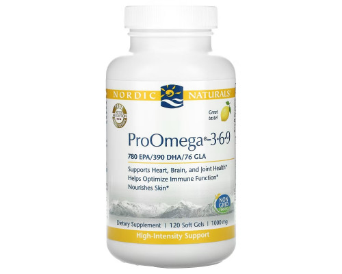 Nordic Naturals, ProOmega-3-6-9, Lemon Flavor, 1000 mg, 120 Soft Gels Nordic Naturals, ProOmega-3-6-9, Lemon Flavor, 1000 mg, 120 Soft Gels