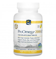 Nordic Naturals, ProOmega 2000-D, Лимон, 1250 мг, 60 мягких таблеток