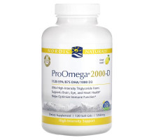 Nordic Naturals, ProOmega 2000-D, Lemon Flavor, 1,250 mg, 120 Soft Gels