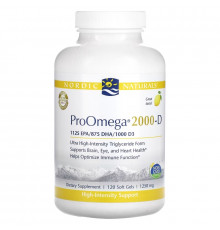 Nordic Naturals, ProOmega 2000-D, Lemon Flavor, 1,250 mg, 120 Soft Gels