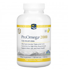 Nordic Naturals, ProOmega 2000, лимон, 1,250 мг, 120 мягких таблеток