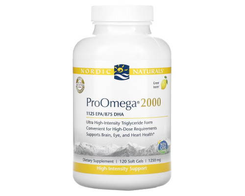 Nordic Naturals, ProOmega 2000, лимон, 1,250 мг, 120 мягких таблеток Nordic Naturals, ProOmega 2000, лимон, 1,250 мг, 120 мягких таблеток