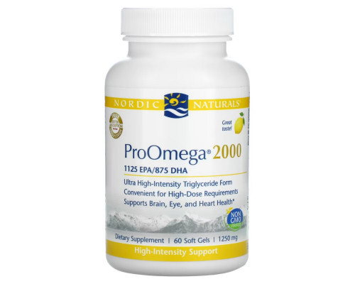 Nordic Naturals, ProOmega 2000, Lemon, 1,250 mg, 60 Soft Gels Nordic Naturals, ProOmega 2000, Lemon, 1,250 mg, 60 Soft Gels
